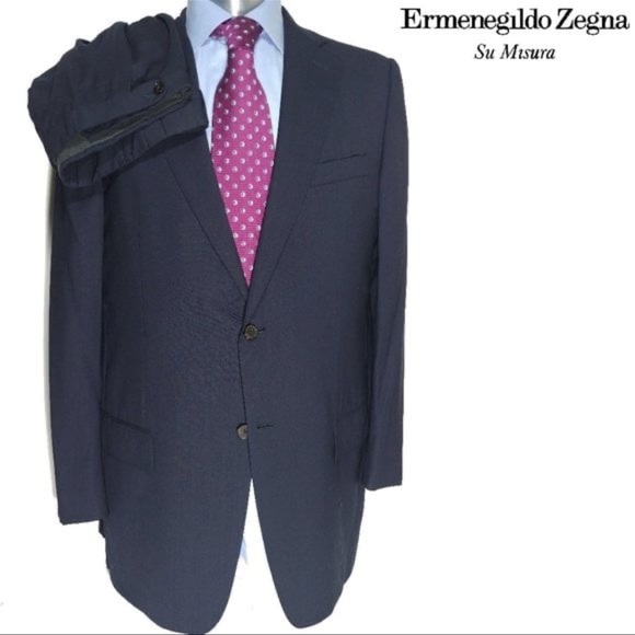 Ermenegildo Zegna Navy M2M Suit Sz 42L